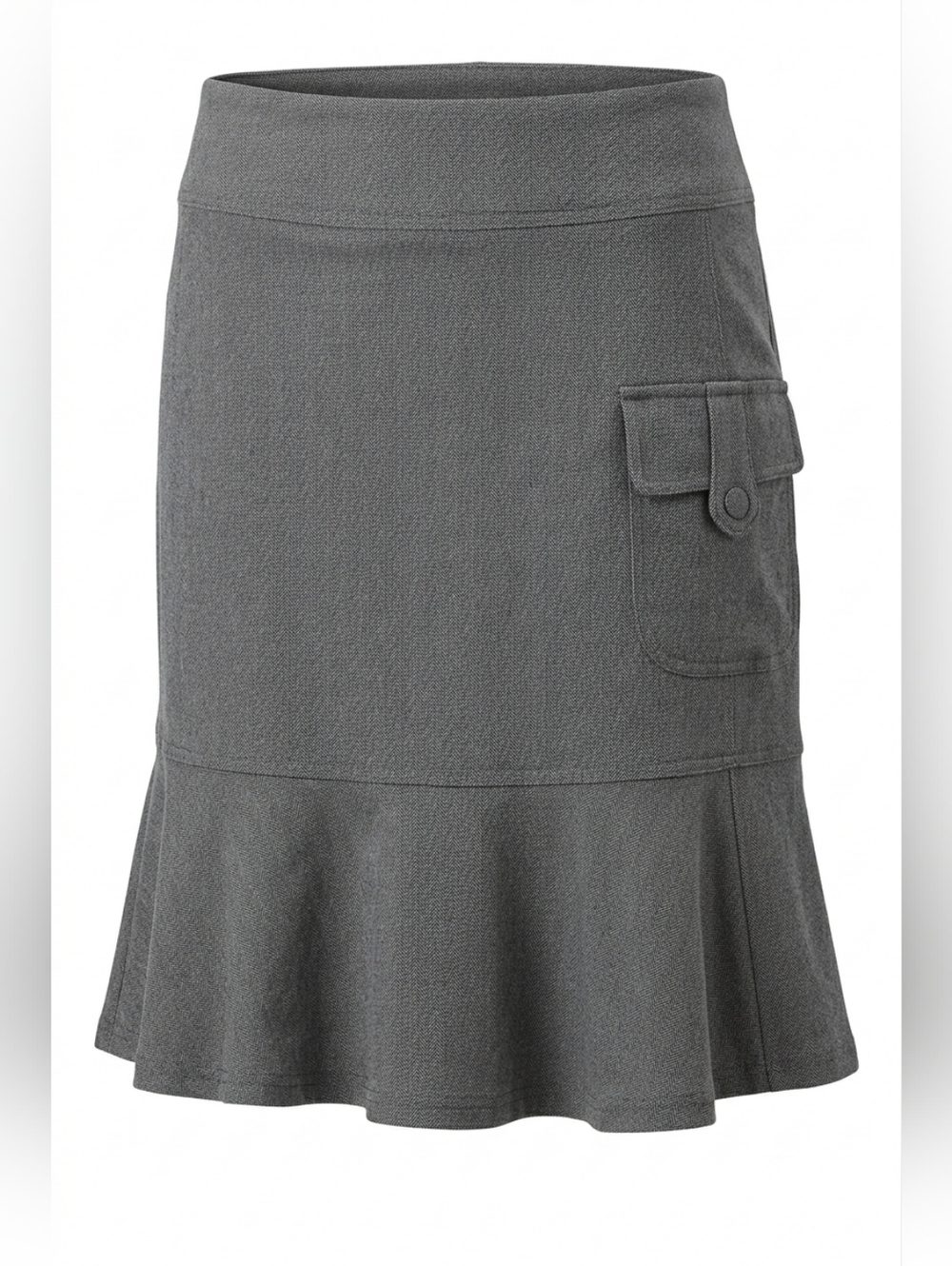 Royal Robbins Gray Discovery Strider Skirt  – Stretch Herringbone Ruffle